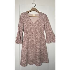 Maeve Susie Tweed‎ Swing Dress Anthropologie Size SMALL Ivory Red